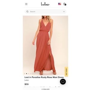 Lulu’s Lost in Paradise Rusty Rose Dress